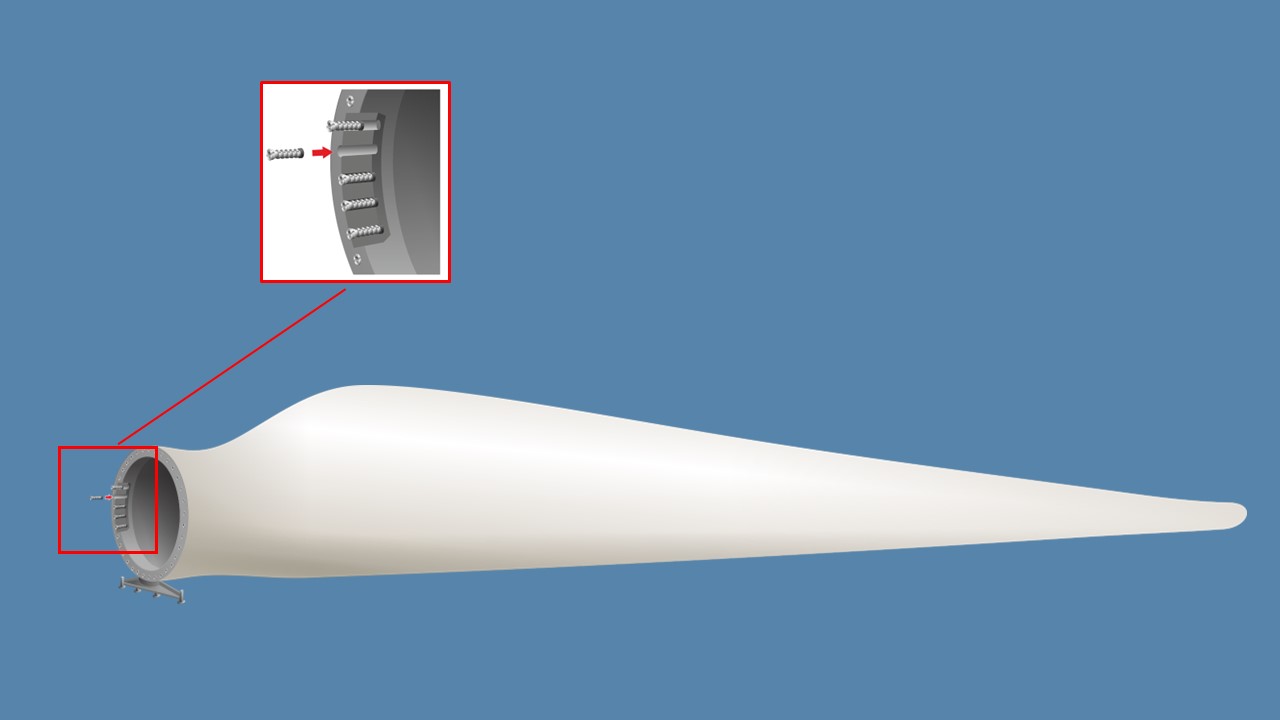 Patented bushing replaces the damaged bushing on-site in the wind park