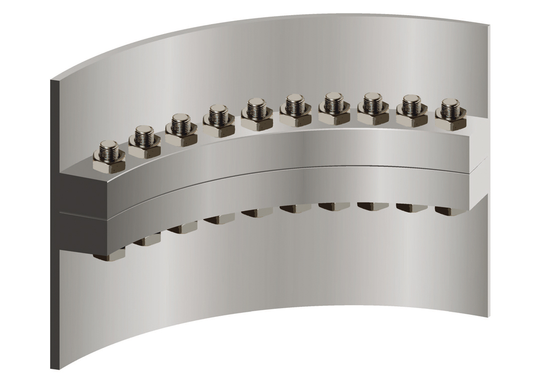 Section of the flange in assembled form. Infographic: CNC Onsite.